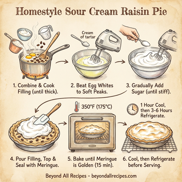 Homestyle Sour Cream Raisin Pie instructions