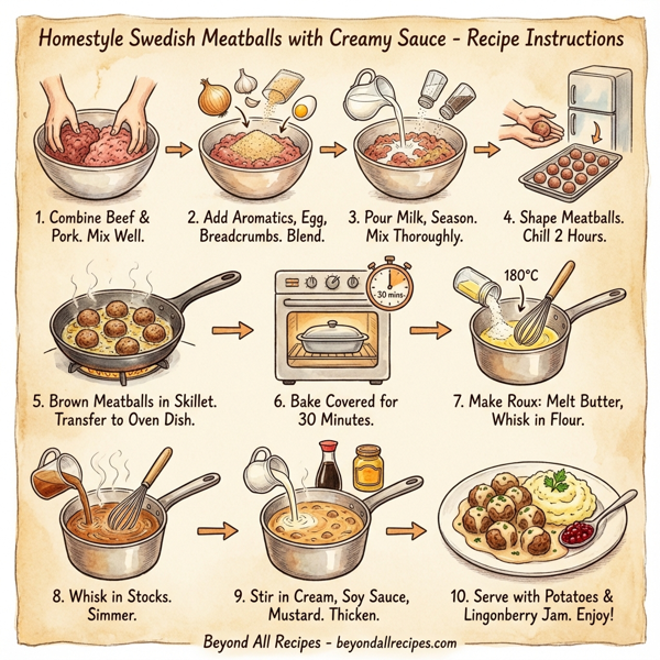 Homestyle Swedish Meatballs with Creamy Sauce instructions