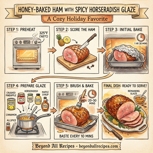 Honey-Baked Ham with Spicy Horseradish Glaze instructions