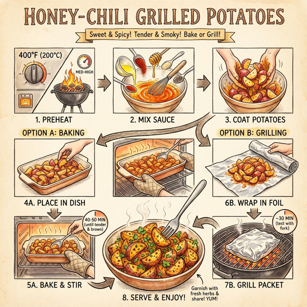 Honey-Chili Grilled Potatoes instructions