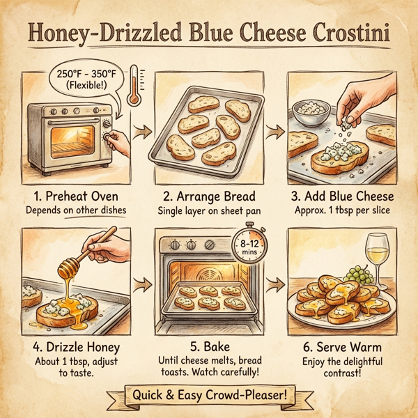 Honey-Drizzled Blue Cheese Crostini instructions