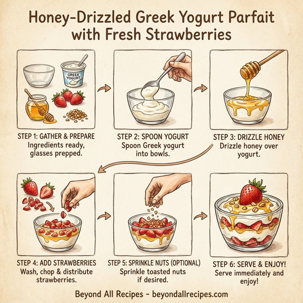 Honey-Drizzled Greek Yogurt Parfait with Fresh Strawberries instructions