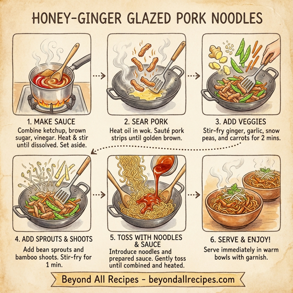 Honey-Ginger Glazed Pork Noodles instructions