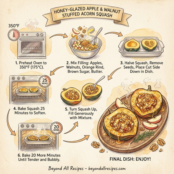 Honey-Glazed Apple & Walnut Stuffed Acorn Squash instructions