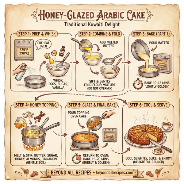 Honey-Glazed Arabic Cake with Almonds instructions