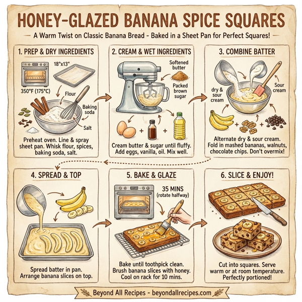 Honey-Glazed Banana Spice Squares instructions