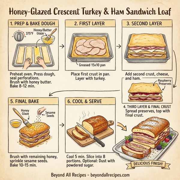 Honey-Glazed Crescent Turkey & Ham Sandwich Loaf instructions