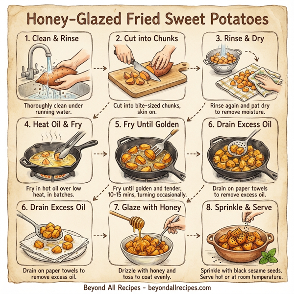 Honey-Glazed Fried Sweet Potatoes instructions