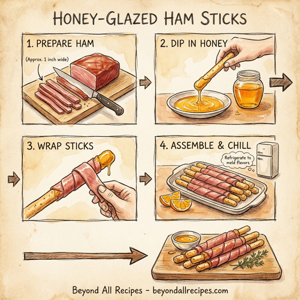 Honey-Glazed Ham Sticks instructions