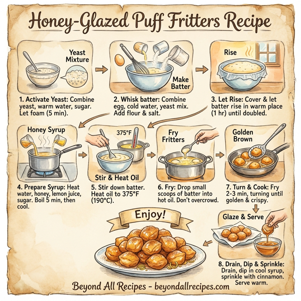 Honey-Glazed Puff Fritters instructions