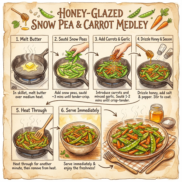 Honey-Glazed Snow Pea and Carrot Medley instructions