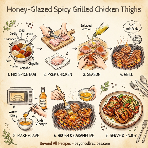 Honey-Glazed Spicy Grilled Chicken Thighs instructions