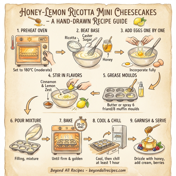 Honey-Lemon Ricotta Mini Cheesecakes instructions