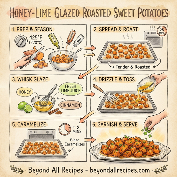 Honey-Lime Glazed Roasted Sweet Potatoes instructions