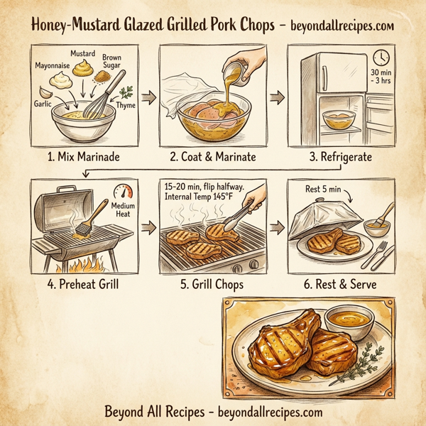 Honey-Mustard Glazed Grilled Pork Chops instructions