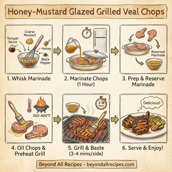 Honey-Mustard Glazed Grilled Veal Chops instructions
