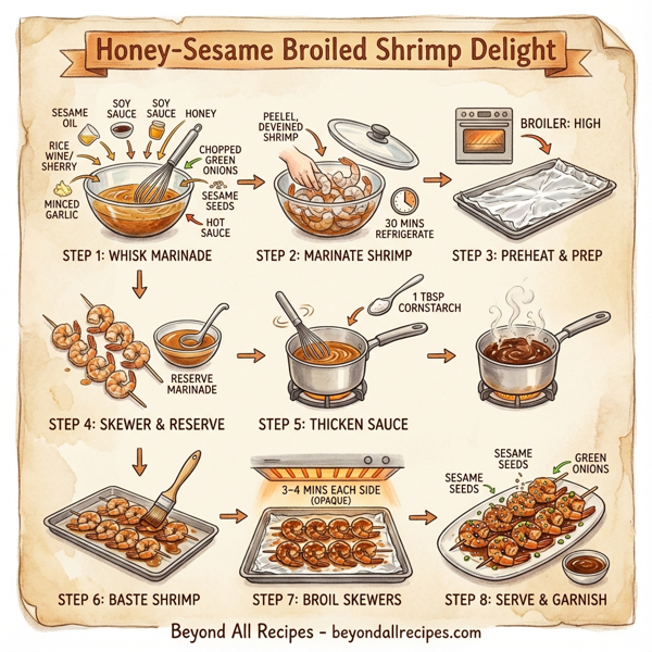 Honey-Sesame Broiled Shrimp Delight instructions
