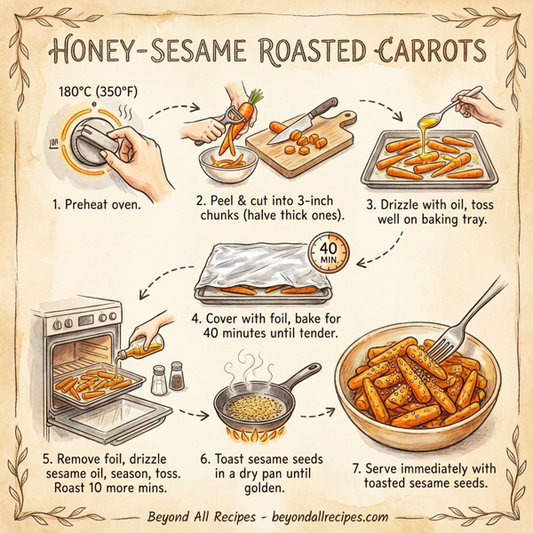 Honey-Sesame Roasted Carrots instructions