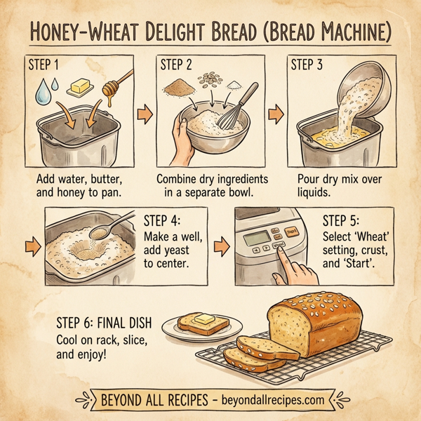 Honey-Wheat Delight Bread (Bread Machine) instructions