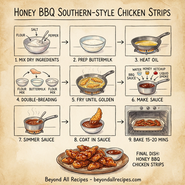 Honey BBQ Southern-Style Chicken Strips instructions