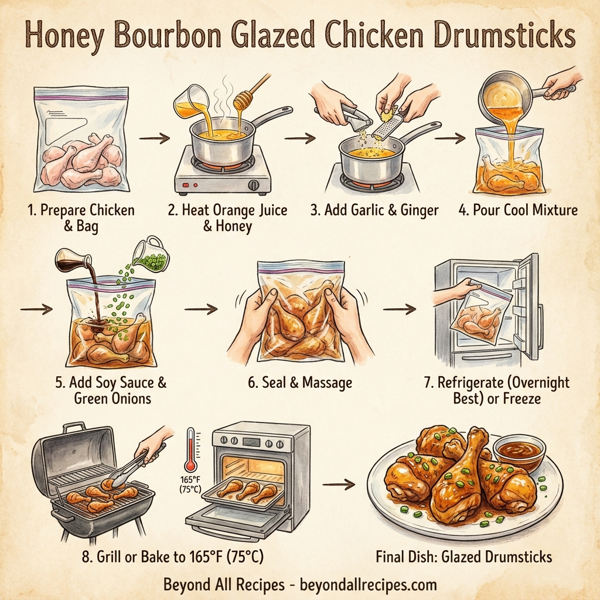 Honey Bourbon Glazed Chicken Drumsticks instructions