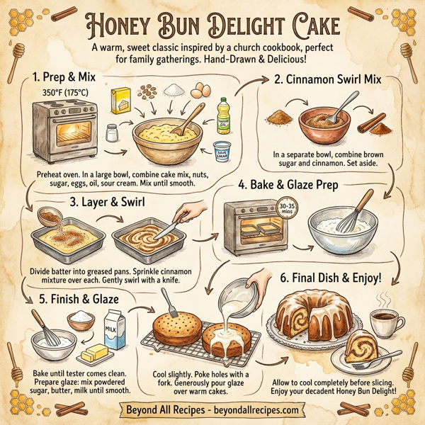 Honey Bun Delight Cake instructions