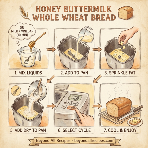 Honey Buttermilk Whole Wheat Bread instructions