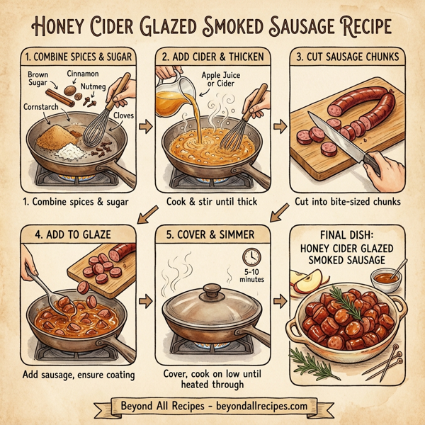 Honey Cider Glazed Smoked Sausage instructions