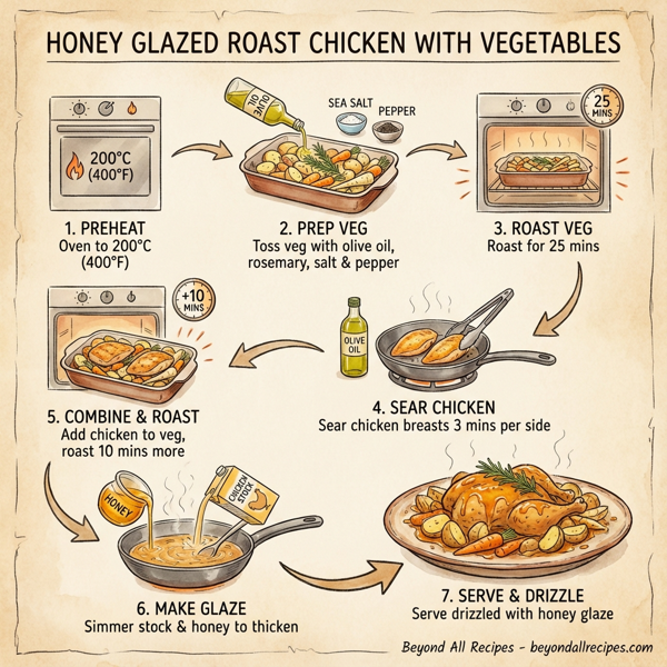 Honey Glazed Roast Chicken with Vegetables instructions