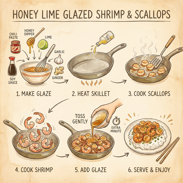 Honey Lime Glazed Shrimp & Scallops instructions