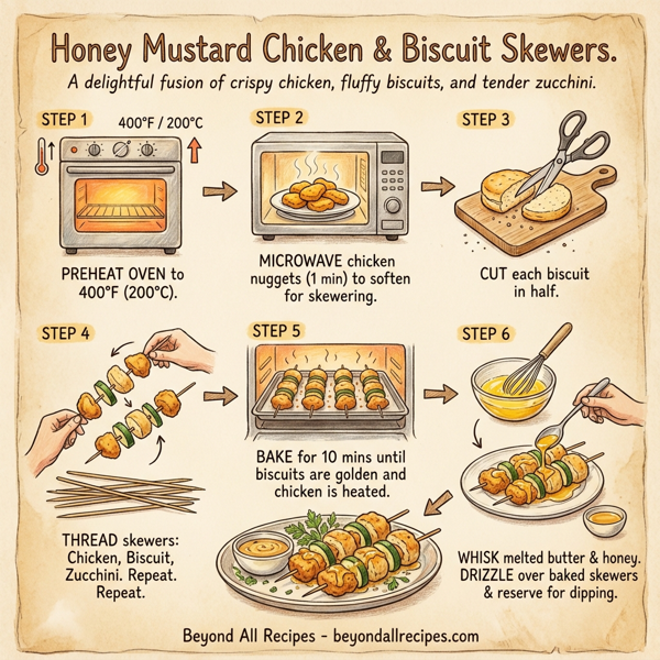 Honey Mustard Chicken & Biscuit Skewers instructions