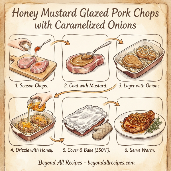 Honey Mustard Glazed Pork Chops with Caramelized Onions instructions