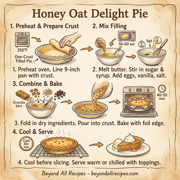 Honey Oat Delight Pie instructions