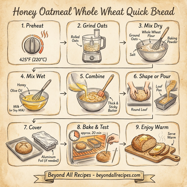 Honey Oatmeal Whole Wheat Quick Bread instructions