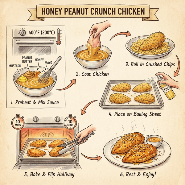 Honey Peanut Crunch Chicken instructions