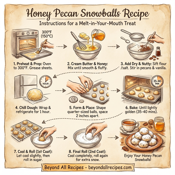 Honey Pecan Snowballs instructions