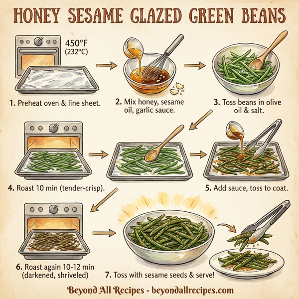 Honey Sesame Glazed Green Beans instructions
