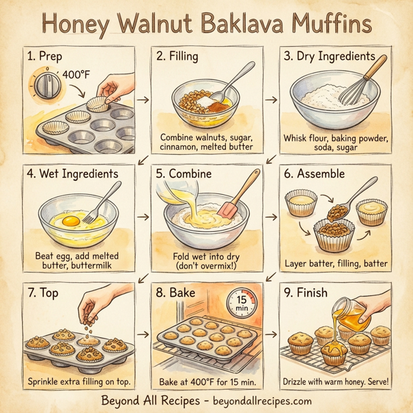 Honey Walnut Baklava Muffins instructions