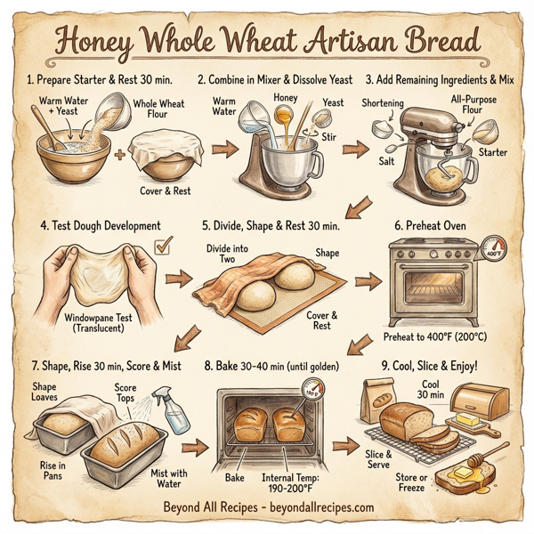 Honey Whole Wheat Artisan Bread instructions