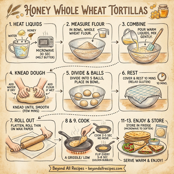 Honey Whole Wheat Tortillas instructions