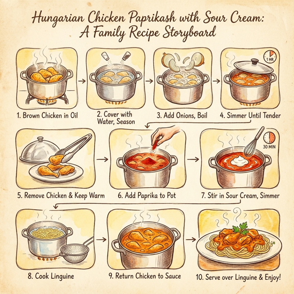 Hungarian Chicken Paprikash with Sour Cream instructions