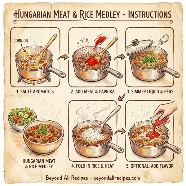 Hungarian Meat and Rice Medley instructions