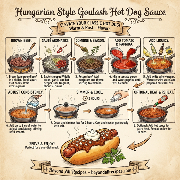 Hungarian Style Goulash Hot Dog Sauce instructions