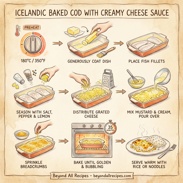 Icelandic Baked Cod with Creamy Cheese Sauce instructions