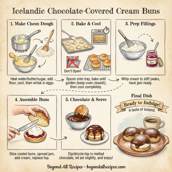 Icelandic Chocolate-Covered Cream Buns instructions