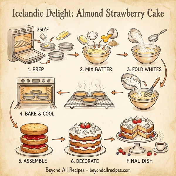 Icelandic Delight: Almond Strawberry Cake instructions