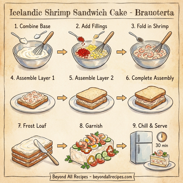 Icelandic Shrimp Sandwich Cake instructions
