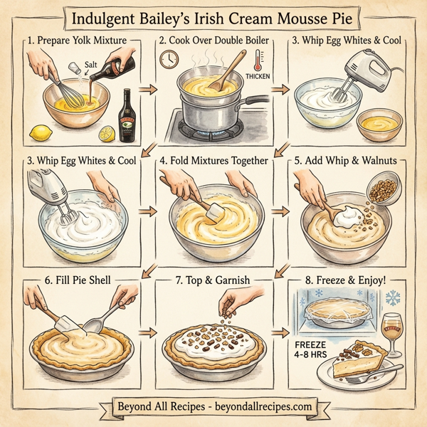 Indulgent Bailey's Irish Cream Mousse Pie instructions