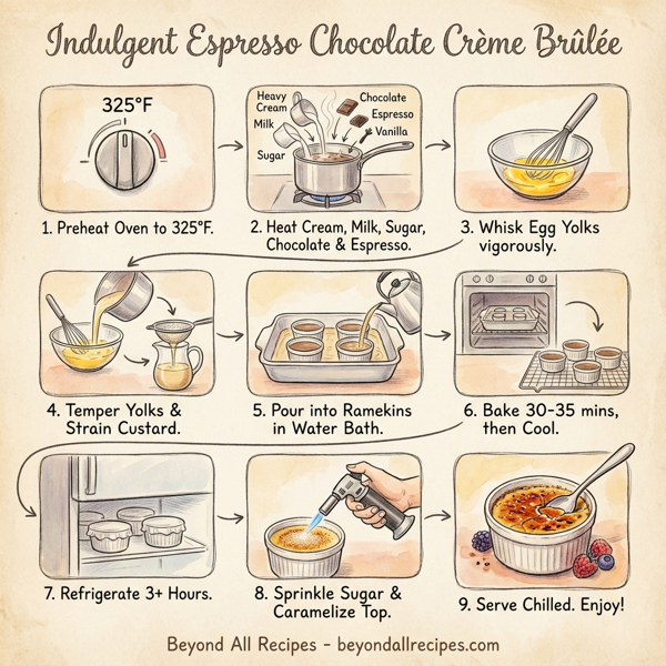 Indulgent Espresso Chocolate Crème Brûlée instructions