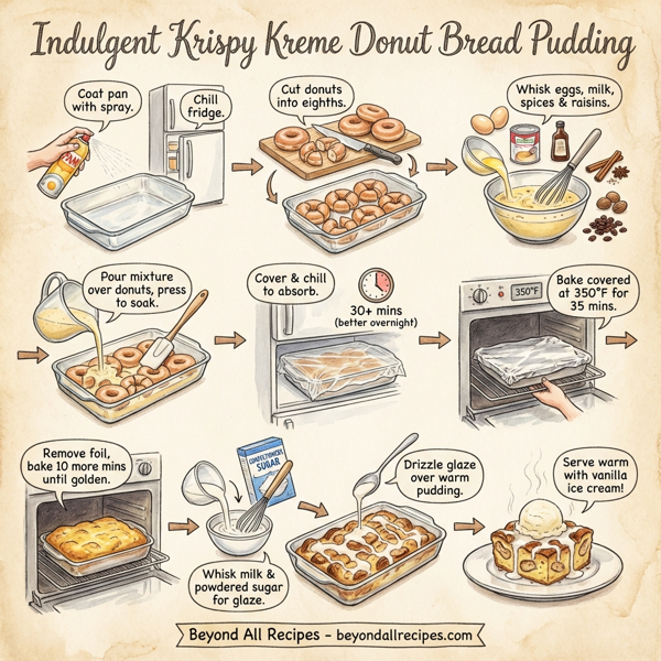 Indulgent Krispy Kreme Donut Bread Pudding instructions
